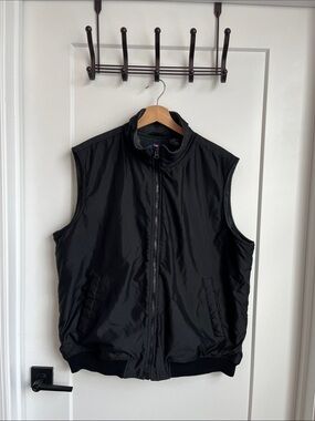 Chaps Black Men's Quilted Vest with Full Zip Size XL